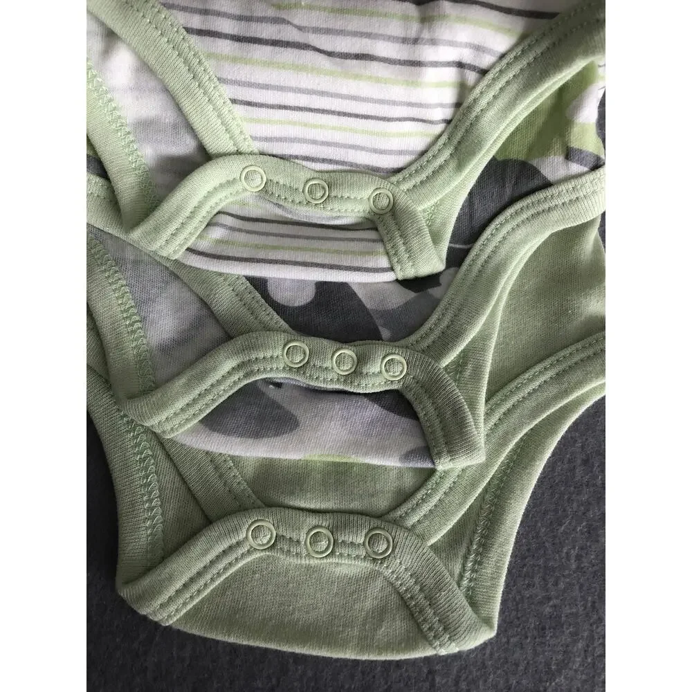 Quiltex 3-Pack Bodysuits in Green Infant 3 to 6 Months NEW